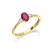 9ct Gold Oval Ruby 0.70ct And Diamond Ring