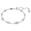 Mesmera bracelet Mixed cuts, Scattered design, White, Rhodium plated