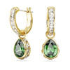 Stilla drop earrings Pear cut, Green, Gold-tone plated