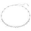 Mesmera necklace Mixed cuts, Scattered design, White, Rhodium plated