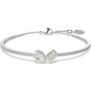 Mesmera bangle, Mixed cuts, White, Rhodium plated