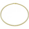 Matrix Yellow Round Cut Gold Plated Tennis Necklace