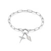 Silver Link Charm Chain Connector Bracelet