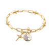 Gold Stud Link Charm Bracelet