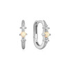 Silver Kyoto Opal Oval Huggie Hoop Earrings