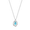 Silver Turquoise Wave Circle Pendant Necklace