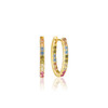 EARRINGS ELLISSE PICCOLO - 18K GOLD PLATED, WITH MULTICOLOURED ZIRCONIA