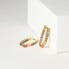 EARRINGS ELLISSE PICCOLO - 18K GOLD PLATED, WITH MULTICOLOURED ZIRCONIA
