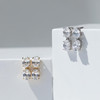 EARRINGS ELLISSE DUE PICCOLO - WITH WHITE ZIRCONIA