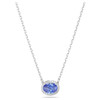 Constella necklace Oval cut, Blue, Rhodium plated