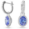 Constella drop earrings Oval cut, Blue, Rhodium plated