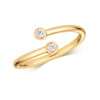 9CT Yellow Gold Diamond Bezel Set Two Stone Ring