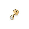 Treasure 9ct Yellow gold Diamond cartilage rubover stud single