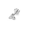 Treasure 9ct White Gold Diamond Cartilage 3Stone Stud single