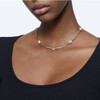 Constella choker Round cut, White, Shiny gold-tone plated