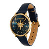 Celestial 35mm Nova Slim Gold & Sapphire Blue Leather Strap Watch