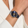 Celestial 35mm Nova Slim Gold & Sapphire Blue Leather Strap Watch