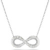 Hyperbola pendant, Infinity, White, Rhodium plated