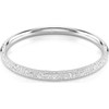 Meteora bangle, Snow pavé, White, Rhodium plated