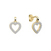 Diamonfire Pave Set Heart Drop Earrings