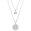 Meteora layered pendant, White, Rhodium plated