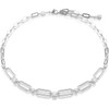 Dextera necklace, White, Rhodium plated