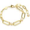 Dextera bracelet, White, Gold-tone plated