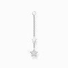 Single ear pendant stars silver