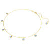 Imber necklace, Round cut, Light blue, Gold-tone plated