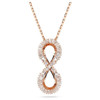 Hyperbola pendant Infinity, White, Rose gold-tone plated