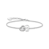 Silver bracelet with intertwined hearts pendant