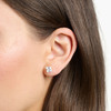 Ear studs with white stone silver