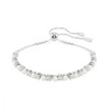 Swarovski Matrix bracelet Crystal pearl, Round cut, White, Rhodium plated