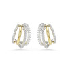 Swarovski Hyperbola hoop earrings, Mixed cuts, Mini, White, Mixed metal finish
