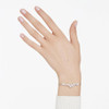 Swarovski Constella bangle, Crystal pearl, Round cuts, White, Rhodium plated
