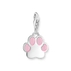Charm pendant pink paw silver