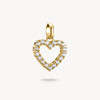 Charm pendant heart with white stones Connect gold-plated