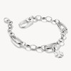 Charm bracelet with three Connect links silver