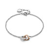 Classic Kindred Interlink Heart Silver & Rose Gold Plated Bracelet