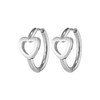 Classic Kindred Interlink Heart Silver Tone Hoop Earrings