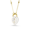 Idyllia pendant, Mixed cuts, Heart, White, Gold-tone plated