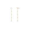 ANIA HAIE Gold Cascade Shell Pearl Station Drop Stud Earrings