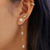 ANIA HAIE Gold Cascade Shell Pearl Station Drop Stud Earrings