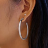 ANIA HAIE Silver Classic Tube Large Hoop Earrings
