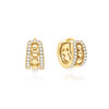 ANIA HAIE Gold Sparkling Shell Pearl Row Huggie Hoop Earrings