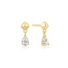 ANIA HAIE Gold Pyramid Dangle Threaded Stud Earrings