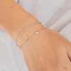 ANIA HAIE Silver Pavé Puffed Heart Station Bracelet