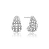 ANIA HAIE Silver Pavé Shrimp Stud Hoop Earrings