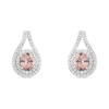 Diamonfire Teardrop Pink Zirconia Stud Earrings
