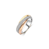 TI SENTO Tricolor Zirconia Crossover Ring - S model